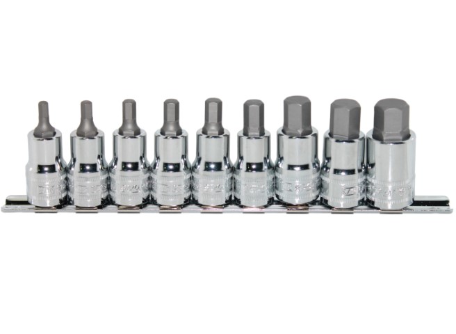 SP SOCKET RAIL SET 1/2''DR 9PC SAE INHEX 